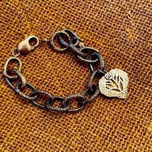 Sterling Silver Prodessso Bracelet with 14kt gold overlayed heart.